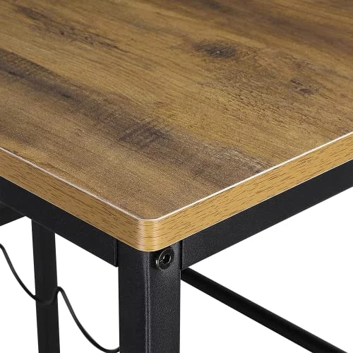 Graciia Mobile Bar Cart For Home, Serving On Wheels, Rolling Wine Cart, Industrial Beverage With Rack And Glass Holder, Rustic Brown (V-80) - Image 4