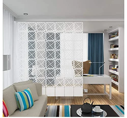 BMIDRUT 12Pcs/Set Hanging Room Divider White DIY Panel Screens Partition Wall Dividers Room Decorative With All Accessories 11.4x11.4 Inch (M6) - Image 4