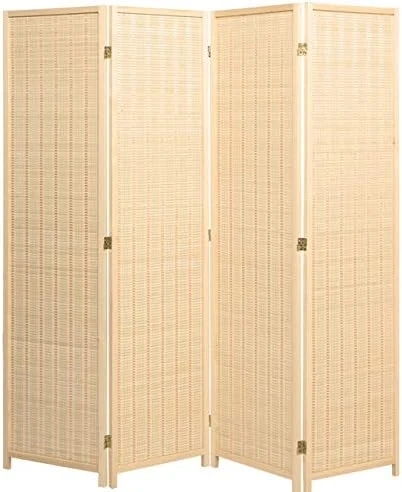 Legacy Decor 3 Panel Natural Color Wood And Bamboo Weave Room Divider - Image 10