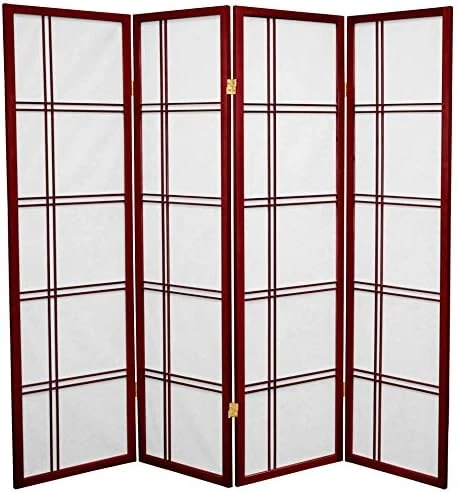 Oriental Furniture 5 Ft. Tall Double Cross Shoji Screen - Honey - 6 Panels - Image 6