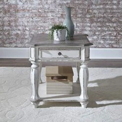 Liberty Furniture Industries Magnolia Manor End Table, W24 X D28 X H24, White