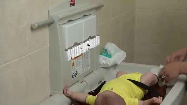 Rubbermaid Commercial Products Horizontal Baby Changing Station, Light Platinum, Wall-Mounted Fold-Down Diaper Change Table With Safety Straps For Restaurants/Hotels/Schools/Airports - Image 5