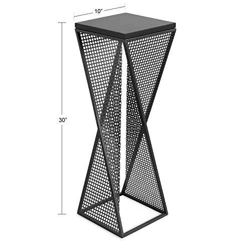 Kate And Laurel Elita Modern Wood And Metal Accent Table, 10 X 10 X 30, Charcoal Gray, Chic Side Table For Decorative Display - Image 5