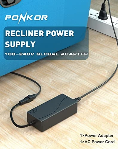 Power Recliner Power Supply, AC/DC Switching Power Supply Transformer 2-pin 29V/24V 2A Adapter With AC Power Cord For Lift Chair Or Power Recliner Limoss OKIN - Image 5