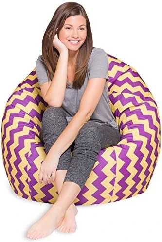 Big Comfy Bean Bag Chair: Posh Large Beanbag Chairs With Removable Cover For Kids, Teens And Adults - Polyester Cloth Puff Sack Lounger Furniture For All Ages - 27 Inch - Heather Gray - Image 6