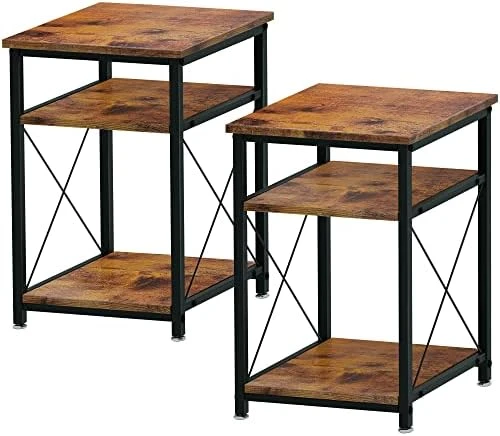 WOODYNLUX Side Table Nightstands Set-of-2, End Table With Storage, Bedside Tables Night Stand With Shelf, Accent Coffee Table For Sofa, Couch, Bed, Living Room, Bedroom, White - Image 5