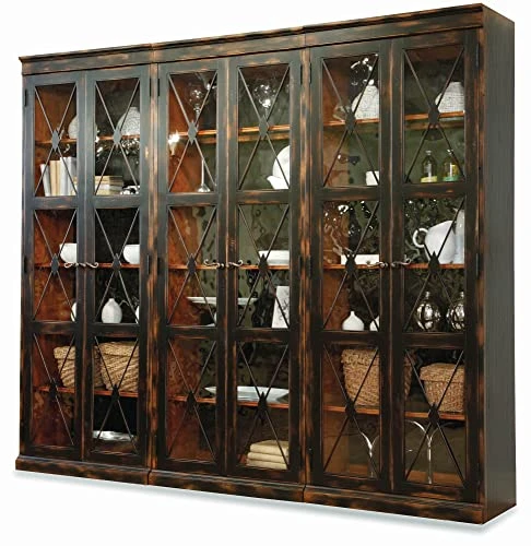 Hooker Furniture Sanctuary Two Door Thin Display Cabinet In Ebony - Image 3