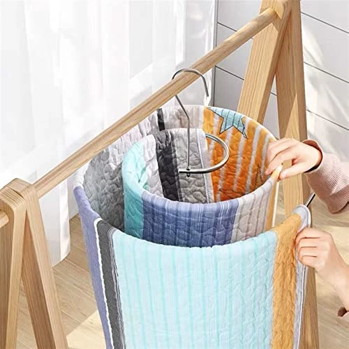 GEEKLLS Shoe Rack Organizer Circular Spiral Quilt Airing Rack Of Stainless Steel Blanket Hanger (Color : White) - Image 5