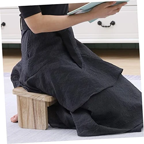 Toddmomy Buddha Kneeling Stool Adjustable Stool Collapsible Stool Portable Folding Stool Yoga Meditation Bench Zazen Bench Meditation Kneeling Stool Non-Skid Stool Kneel Stool Wooden Stool - Image 2
