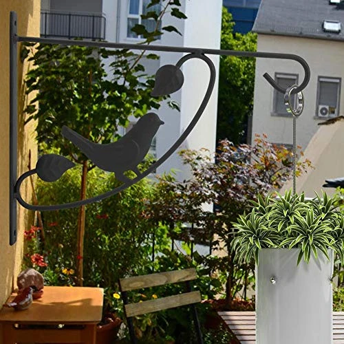 Yosoo 2pcs/ Set Metal Study Wall-Mounted Potted Plant Bracket For Household Garden - Image 4