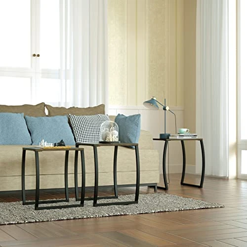 SRIWATANA Nesting Tables, Vintage Side End Tables Living Room, Coffee Snack Table Set Of 3 - Image 7