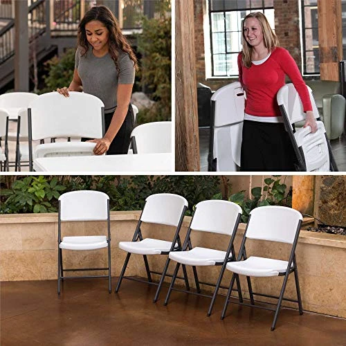 Lifetime 22804 Classic Commercial Folding Chair, White Granite, 1-pack - Image 5