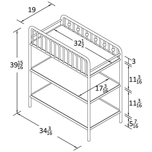 Little Seeds Monarch Hill Ivy Metal Changing Table, Gold - Image 4