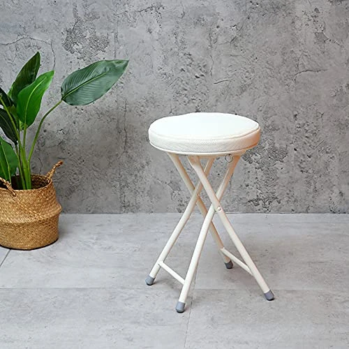Cushioned Folding Stool, Lightweight Camp Stool, Portable Heavy Duty Collapsible Padded Round Stool, Kitchen Party Office Stool Seat - Image 3
