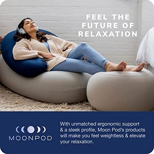 Moon Pod Adult Beanbag Chair, Gray – The Zero-Gravity Bean Bag Chair For Stress, Comfort, And All Day Deep Relaxation – Ultra Soft And Ergonomic Support For Back And Neck – For The Whole Family - Image 5