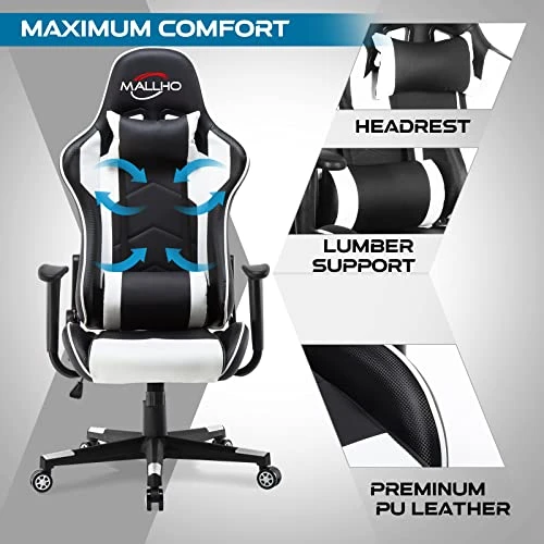 Polar Aurora Gaming Chair Racing Computer Chairs High Back Video Game Chair Adjustable Executive Ergonomic Swivel Gamer Chair - Image 4