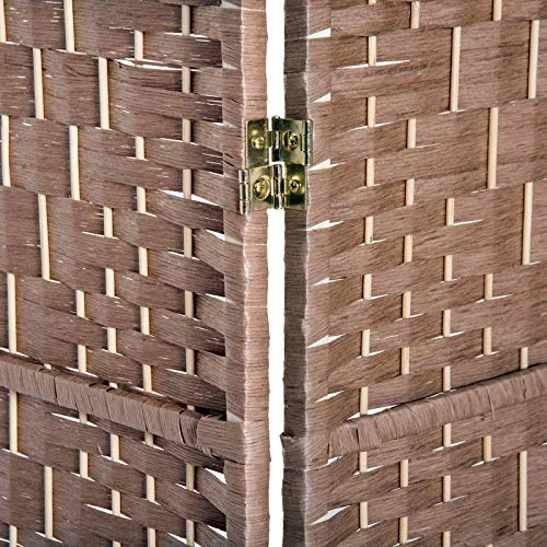 HOMCOM 6' Tall Wicker Weave 4 Panel Room Divider Privacy Screen - Natural - Image 6