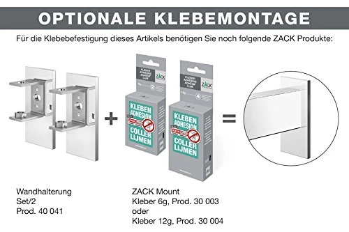 Zack 40029 Linea Bathroom Shelf, 17.72-Inch, High Glossy Finish - Image 4