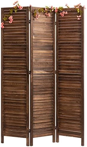 ALIMORDEN 5.7 Ft 3 Panels Room Dividers, Vintage Natural Wooden Privacy Screen, Folding Wall Divider, Space Seperate, Brown - Image 6