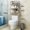 Bathroom Organizer Over Toilet Rack, 3-Tier Bathroom Shelf Space Saver Stainless Steel Corner Stand, Freestanding Bathroom Tower Shelf Above Toilet Stand, Toilet Rack For Paper Towels Shampoos