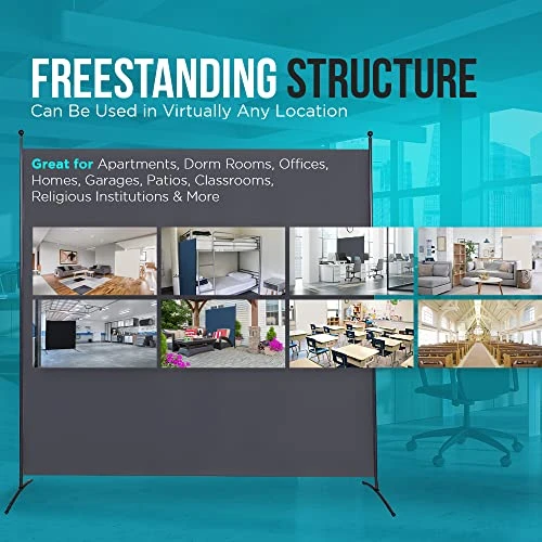 Steel-AID Single-Panel Privacy Room Divider β Folding Partition Privacy Screen For Office, Classroom, Dorm Room, Kids Room, Studio, Conference - 71" X 72" - Easy To Assemble, Freestanding & Foldable - Image 4