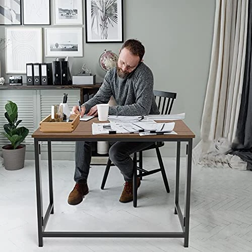 Naspaluro Folding Desk, Folding Computer Desk, No Assembly Home Office Simple Laptop Desk Study Writing Table Foldable Gaming Workstation For Small Space Offices Living Room Bedroom - Image 6