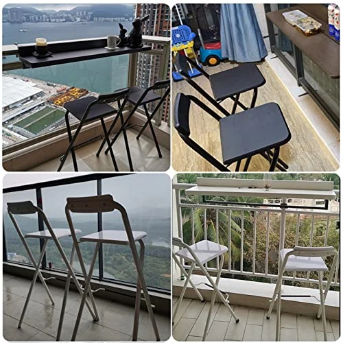 Set Of 2 Folding Counter Height Bar Stool With Backrest, Square Breakfast High Chair With Footrest, Office Kitchen Parties Bar High Chair, Steel Frame Wooden Seat (Color : White, Size : Seat Height - Image 3