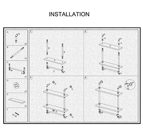 LooftMate Industrial Pipe Shelf,2 Tiered Metal Towel Racks For Bathroom,20" Industrial Pipe Floating Shelves Shelving,Rustic Wood Wall Mount Shelf With Towel Bar,Iron Towel Holder - Image 4