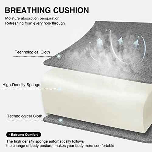 GTRACING Gaming Chair, Fabric Computer Chair, High Back Ergonomic Reclining Swivel Chair With Premium Breathable Cloth Cushion And Headrest&Lumbar Support (Dark) - Image 3