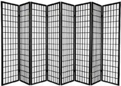 Square Shoji Screen Panel -8 Panel (Black)