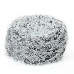 GDFStudio Lycus Faux Fur Bean Bag Chair (Silver Grey)