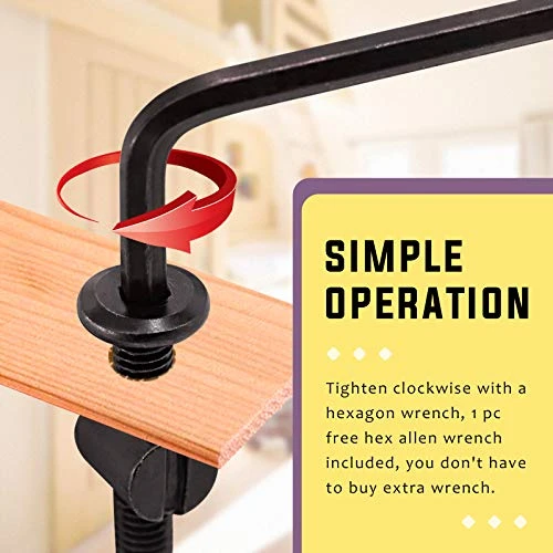 Swpeet 51Pcs Black M6 × 15mm Crib Hardware Screws, Hex Socket Head Cap Crib Baby Bed Bolt And Barrel Nuts With 1 X Allen Wrench Perfect For Furniture, Cots, Crib Screws (M6x15mm) - Image 4