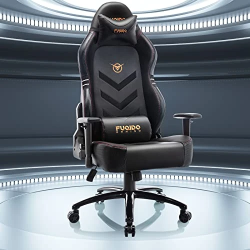 Big And Tall Gaming Chair 350lbs-Racing Style Computer Gamer Chair,Ergonomic Desk Office PC Chair With Wide Seat, Reclining Back, Adjustable Armrest For Adult Teens-Black
