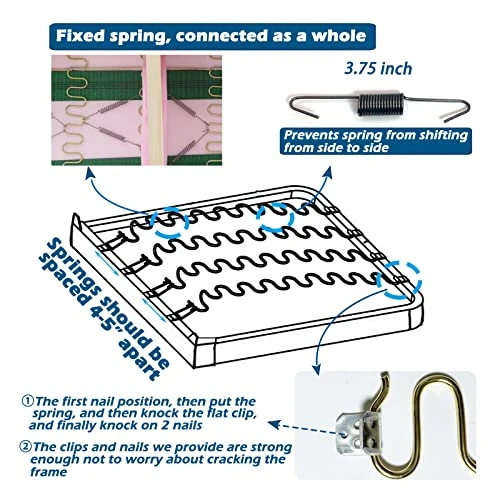 Kaupuar 15" Sofa Upholstery Spring Replacement Kit For Repair Couch Recliner Parts Chair Fix Sagging Seat - Image 2