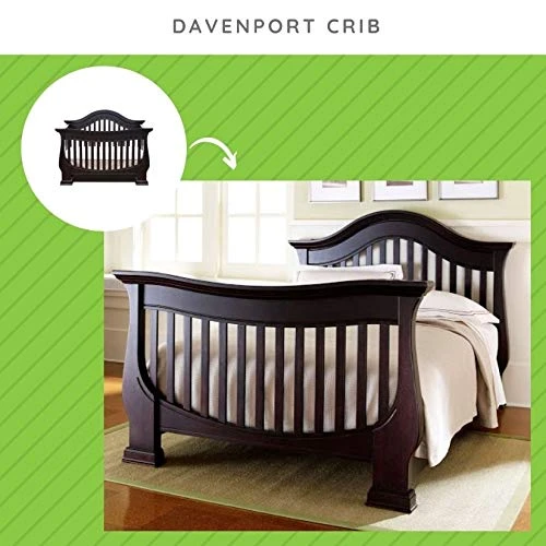 Full-Size Conversion Kit Bed Rails For Baby Appleseed & Eco-Chic Cribs | Fits Beaumont, Chelmsford, Clover, Davenport, Dorchester, Millbury, Palisade And Stratford Cribs (Espresso) - Image 3