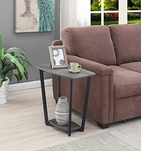 Convenience Concepts Graystone End Table, Weathered Gray / Black Frame - Image 2