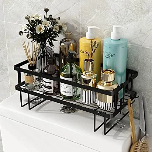 Godboat Over The Toilet Storage, 2-Tier Bathroom Organizer Shelves, Multifunctional Toilet Rack,No Drilling Space Saver With Wall Mounting Design (Black) - Image 7