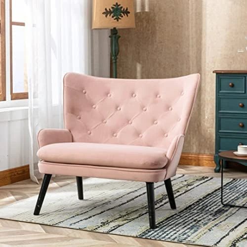 Polyester Rocker Armchair Oversized Tufted High Back Loveseat Chair Comfortable Glider Rocking Chair For Bedroom/Nursery/Living Room, Grey - Image 10