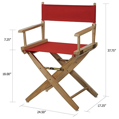 American Trails Extra-Wide Premium 18" Director's Chair Natural Frame With Red Canvas - Image 3