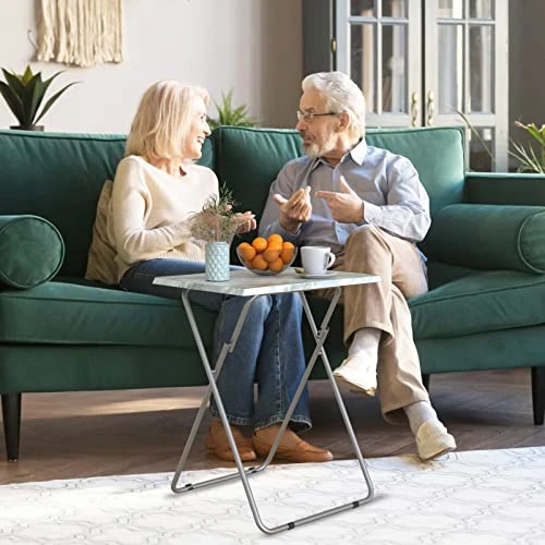 Garden 4 You Portable Folding TV Tray Dinner Snack Trays Table Portable Foldable Table Small Sofa Bedside Tables With Light Weight, 15 X 18.9 X 26 In(Smoky Grey) - Image 4