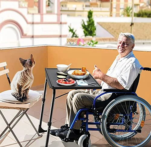 Totnz TV Tray Table, Folding TV Dinner Table Comfortable Folding Table With 3 Tilt Angle Adjustments For Eating Snack Food, Stowaway Laptop Stand (2 Pack) - Image 4