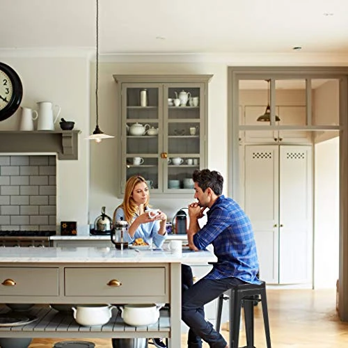 FDW Bar Stools Counter Stool Barstools Set Of 2 Industrial Metal Bar Stools Patio Furniture Modern Backless 24β Stackable Metal Indoor/Outdoor Bar Stools Kitchen Counter Stools Chairs - Image 2