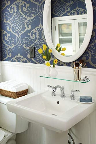 Moen DN8490CH Preston Collection 19.5-Inch Wide X 4-Inch Deep Decorative Glass Bathroom Vanity Shelf, Chrome - Image 2