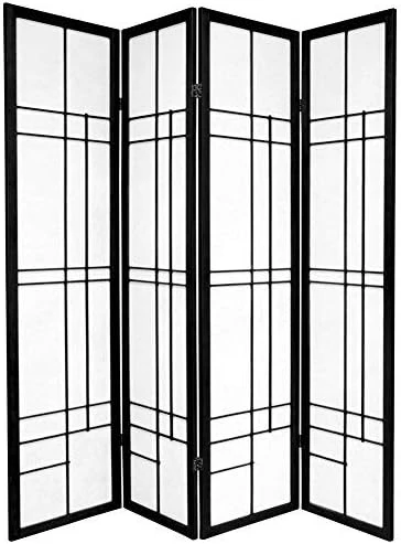 Oriental Furniture 6 Ft. Tall Eudes Shoji Screen - Rosewood - 6 Panels - Image 14