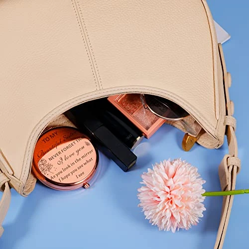 Sister Birthday Gifts From Sister Compact Mirror For Women Best Friend Personalized Friendship Christmas Graduation Easter Valentines Day Gifts Small Make Up Mirror From Little Big Sister Brother - Image 5