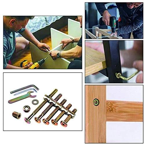 123PCS M6 Kit Crib Screws Baby Bed Screws Hardware Replacement Kit, Hex Socket Head Cap Screws Nuts For Furniture Beds Crib By SG TZH - Image 5