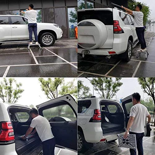 DLLJ Aluminum Folding Platform Steps With Anti-Slip Surface/Sturdy Lightweight Portable Step Stool For Outdoor Kitchen Bathroom Library RV - Image 6