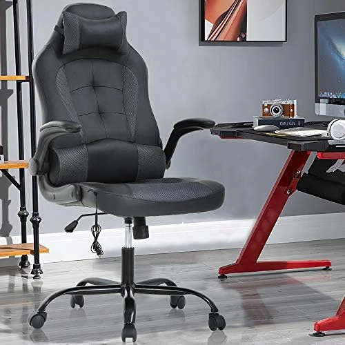 Massage Gaming Chair Ergonomic Office Chair High Back Desk Chair PU Leather Executive Chair With Lumbar Support Headrest Armrest PC Racing Computer Chair Task Rolling Swivel Chair, Red - Image 10