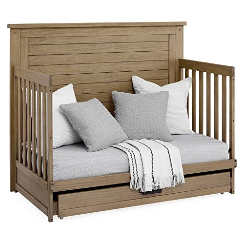 Delta Children Simmons Kids Caden 6-in-1 Convertible Crib With Trundle Drawer, Greenguard Gold Certified, Rustic Acorn - Image 6