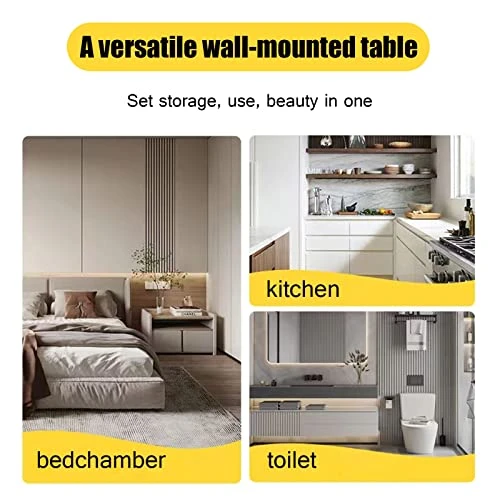 Space-saving Folding Floating Computer Table Folding Table Dining Table Space-saving Kitchen Balcony With Stand Stable Desk Study Desk Suitable For Study Kitchen , Living ( Color : White Maple , Size - Image 2